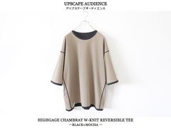 【SALE】Upscape Audience / ハイゲージシャンブレーWニットリバーシブルTEE - BLACK×MOCHA