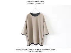 【SALE】Upscape Audience / ハイゲージシャンブレーWニットリバーシブルTEE - BLACK×MOCHAのサムネイル