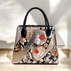 帯地バック　袋帯リメイク　トートバック　obi　リメイクバック　一点物　ハンドメイド　　雅（みやび）20