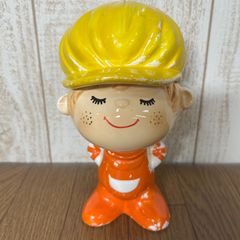昭和レトロ　水森亜土　陶器　亜土ちゃん　貯金箱　キャラクター　あどちゃん　希少