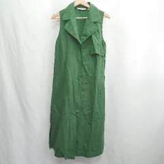 ◇ ⊂ ◎ JW Anderson×UNIQLO ロゴ刺<!-利用不可文字-!> ロング丈 ワンピース サイズS グリーン レディース E  【1501160012944】