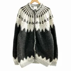 アイスランド製　vintage ウール　ニットコート　ヒルダ　ヴィンテージ　古着 Hilda ltd□スタンドカラーニットコート アイボリー/S 70S 80S