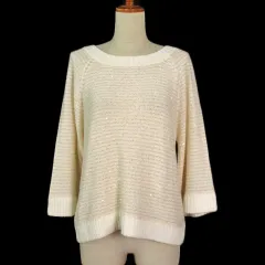 プロポーション ボディドレッシング PROPORTION BODY DRESSING カットソー ニット スパンコール ワイドスリーブ FR 白 ホワイトのサムネイル