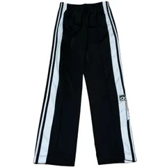 古着 adidas アディダス トラックパンツ 刺繍 トレフォイルロゴ ブラック XSサイズ 257-117