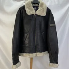 BOSS ボスジャン フライトジャケット レザー ボアフリース LL SUNTORY BOSS ボスジャン サントリー 1994 初代 刺繍ロゴ レザー