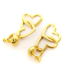 モスキーノ MOSCHINO イヤリング イヤーアクセサリー ハート 3連 金色 /MM ■MT