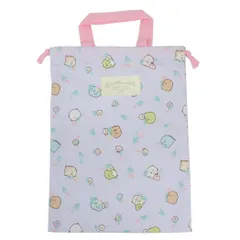 【メール便】すみっコぐらし 巾着袋 持ち手付き巾着 総柄 ラベンダー 新入学 サンエックス アートウエルド 新学期準備雑貨 キャラクター グッズ 