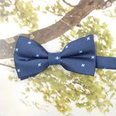 2.蝶ネクタイ　ブルー　フラワー　結婚式　新郎新婦　タキシード