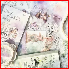 レトロ シールブック 和紙 スマホ PET キーボード Miskepaa コラージュ コラージュ シール ヴィンテージ シール 手帳 可愛い 韓国 女の子 セット おしゃれ 大容量 かわいい 人物 女性 ステッカー 水彩 フレークシール 花 詰め合わせ 英字