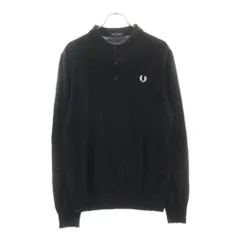 FRED PERRY (フレッドペリー) CLASSIC KNITTED LONG SLEEVE SHITS クラシック ニット 長袖ポロシャツ ブラック K4535のサムネイル