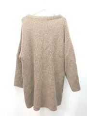 ◇ titivate クルーネック シンプル 秋冬向け カジュアル 長袖 ひざ丈 ワンピース サイズS ブラウン レディース E  【1309250041528】