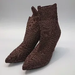 ■ R&E　ゴム調節　ポインテッドトゥ　シンプル ショート丈 ソックスショートブーツ サイズ23.5 ブラウン系 レディース E  【1212260011170】