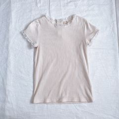 petit main プチマイン 半袖 Tシャツ リブ 130cm ホワイト