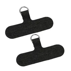 スマホケースの中につけられるストラップホルダー スマホショルダー ブラック 2個