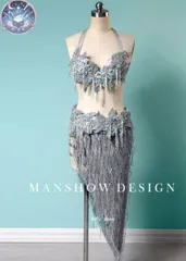 新品 未使用 新作 ベリーダンス オリエンタル衣装 ブラスカート フリンジ色変更可 オーダーメイド