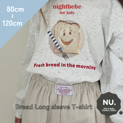 【新品未使用】【韓国子供服ブランド正規品】nightbebe　キッズ　ベビー　長袖Tシャツ　プリント　ブレッド　パン　海外子供服　80cm 90cm 100cm 110cm 120cm　男女兼用　ロンT　トップス