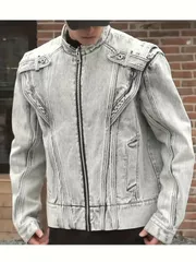 Gジャン ジャケット デニムジャケット メンズ ライダースジャケット トラッカージャケット おしゃれ オーバーサイズ アウター 秋 冬 新作 ストリート系 ヴィジュアル系 大きいサイズ 秋 冬 秋冬 コート 厚手 アウター コーデ 対戦 40代 50代