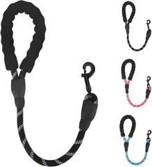 fogman ショートリード 短引き 60cm 犬 大型犬 コントロール 散歩 安心 シンプル(ブラック)