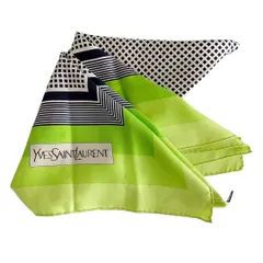 YVES SAINT LAURENT イヴサンローラン スカーフ 大判 ライム