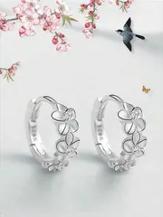 ジュエリー レディース イヤーアクセサリー S925 シルバー製 女性用 イヤリング おしゃれ カメリア フラワー デザイン キュービックジルコニア プレゼント