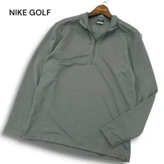 NIKE GOLF ナイキ ゴルフ 秋冬 DRI-FIT★ 長袖 ハーフジップ プルオーバー シャツ Sz.M メンズ 灰 グレー