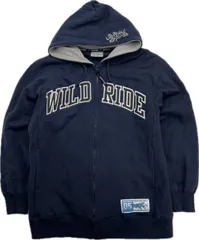 BOBBY GANG ☆ WILD RIDE 背面インパクト◎ スウェット ジップアップ パーカー ネイビー M ヒップホップ ストリート ボビーギャング■BD248