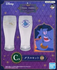 【中古】グラス(キャラクター) アラジン＆ジャスミン/ジーニー グラスセット(2個セット) 「一番くじ ＜Disney Aladdin＞～ディズニープリンセス～」 C賞