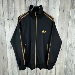 adidas アディダス 豹柄 3本ライン スタンドネック ハイネック ラグラン ジャージ トラックジャケット メンズ M サイズ