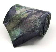 キミジマ ブランド ネクタイ シルク 多模様 総柄 メンズ グレー KIMIJIMA PARIS TOKYO 【中古】