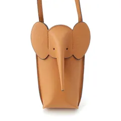 極美品 ロエベ エレファント ポケット ショルダーバッグ カーフレザー ブラウン 極美品 ロエベ エレファント ポケット ショルダーバッグ カーフ