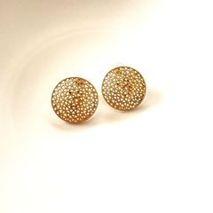 アンティーク　ピアス　円形　ゴールド