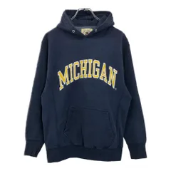 STEVE&BARRYS スティーブ&バリーズ MICHIGAN ミシガン パーカー カレッジ ネイビー(メンズ S)中古 古着 U8224のサムネイル