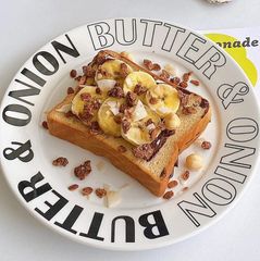 英国風ロゴプレート | 韓国 食器 インテリア 皿 プレート 撮影 キッチン雑貨 平皿