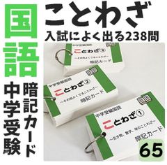 ☆【065】中学受験国語 ことわざの暗記カード 中学入試