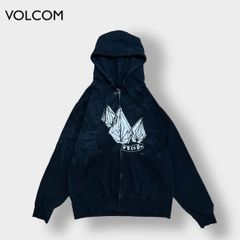 【VOLCOM】パーカー ジップアップ プリント スケボー ボルコム L 古着