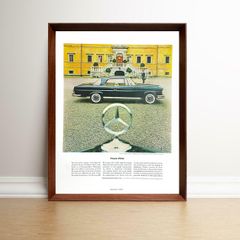 メルセデスベンツ 220SE 1960年代 アメリカ ヴィンテージ 雑誌 広告 額付 ポスター