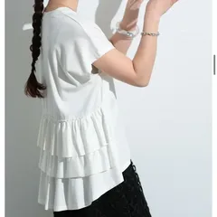 【新品】接触冷感バックフリルティアードTシャツ ホワイト M〜L● Frene Myu ELFRANK エシカ Mila Owenのサムネイル