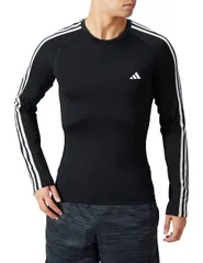 [アディダス] 長袖 Tシャツ テックフィット 3ストライプス トレーニング DB108 メンズ ブラック(HD3532) XL 