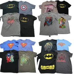 古着卸 まとめ売り マーベル DCコミック 半袖Tシャツ 16枚セット (メンズ XL /2XL ) バットマン キャプテンアメリカ 中古 古着 NB0651