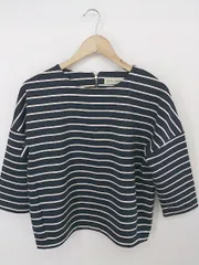 ◇ BEAUTY & YOUTH UNITED ARROWS ボーダー 七分袖 カットソー プルオーバー ネイビー ホワイト系 レディース P  【中古】 【1209300010040】