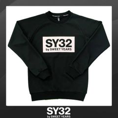 【SY32 by SWEET YEARS】ボックスロゴ トレーナー 黒×白