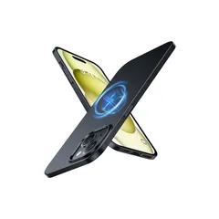 【極薄軽量・マグネット内蔵】TORRAS iPhone15 用 ケース マグセーフ対応 シンプル フィット感 手触り良い 多色展開 擦り傷防止 軽い ハード レンズ保護 iPhone 15 用 ケース カバー 6.1インチ「Originfit-Mag」ブラ 1