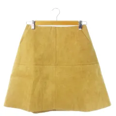 レイビームス Ray Beams The Way of Chic スカート フェイクスエード 台形 ミニ ステッチ ストレッチ 1 茶 ブラウン /CK15