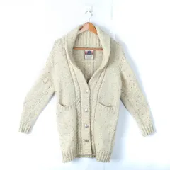 アズノウアズ ドゥバズ カーディガン ニット セーター ロング丈 ウール混 レディース Fサイズ ベージュ AS KNOW AS de base 【中古】