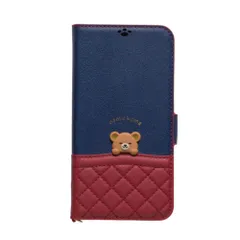 ☆ 15nemukuma/ネイビー×レッド ☆ sakana to neko iPhone 手帳型ケース アイフォンケース 手帳型 スマホケース iphone se se2 se3 第2世代 第3世代 8 7 手帳 携帯 ケース おしゃれ 大人 かわいいのサムネイル