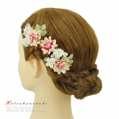 髪飾り 成人式 振袖 袴 花 浴衣 夏祭り 花火大会 3点セット 白 ピンク パール ガラスビーズ ヘアアクセ かんざし 卒業式 和装 F No.9-3342