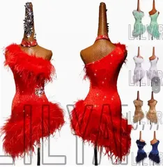新品 未使用 新作 ダンスウェア ラテンダンス 舞台 発表会 ダンス衣装 社交ダンス ラテンドレス ラテンワンピース ダンス衣装 レッド 羽毛 オーダーメイド