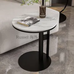 サイドテーブル おしゃれ 丸型 ラウンド 大理石風 インテリア モダン シンプル おしゃれ 北欧 韓国風 ミニテーブル コーヒーテーブル 机 寝室 リビング かわいい 8-14