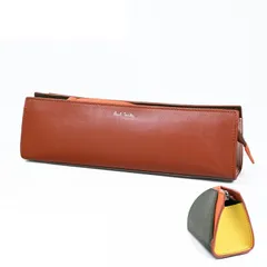 未使用 美品 Paul Smith ポールスミス 筆箱 ペンケース 赤茶 純正紙袋付き】ポールスミス Paul Smith ペンケースメンズ