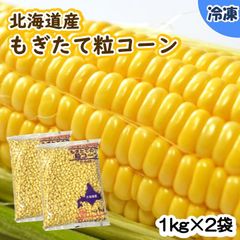 【学校給食用食材】北海道産　もぎたて粒コーン/1kg×2袋　冷凍　業務用　大容量　国産　とうもろこし　冷凍野菜　夏野菜